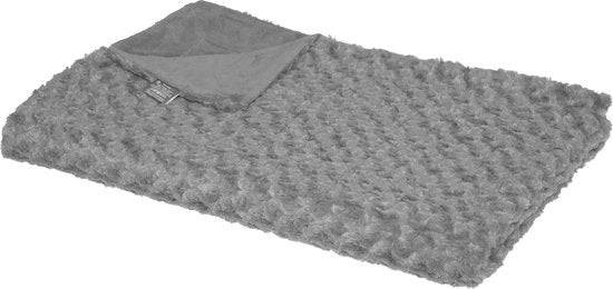 Atmosphera Sprei / deken / plaid - donkergrijs - polyester - 120 x 160 cm - geknoopt motief