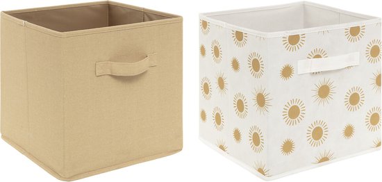 Atmosphera Kids Soleil Boîtes de rangement - Lot de 2 - 29x29x29cm
