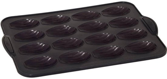 Silikon-Madeleine-Backform TOP - 16 Madeleines ± 6,5 × 3,5 × 2 cm - stabiler Rahmen & Antihaft-Silikon - 33,1 × 23,7 × 2,2 cm - 100% Platin-Silikon