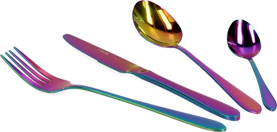 Homla Abele bestekset 16-delig – iridescent cutlery set, RVS, multicolor