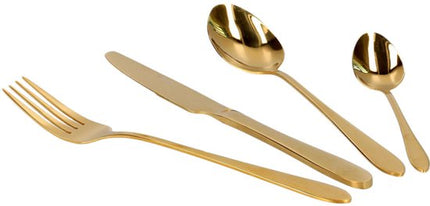 HOMLA - Abele Bestekset - 16-Delig Luxe Bestekset - Iridescent Cutlery Set - Modern Design Tafelbestek - Lepels, Vorken & Messen - RVS - Goud