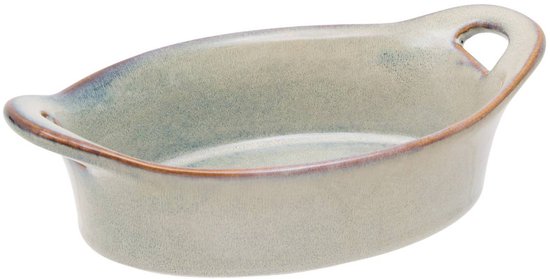 Terre Inconnue oval ceramic dish 11x16cm blue