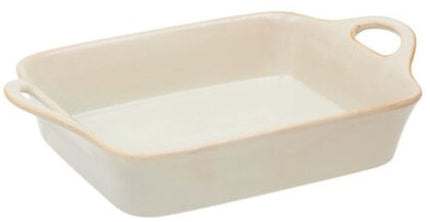 Serveerschaal - Ovenschaal - Bakvorm - Met Handvatten - Oven- en Magnetron & Vaatwasser - Stoneware - 1 Liter - 29 x 18 x 6.7 cm - Beige