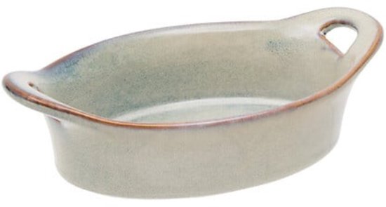 2-Piece Oven Dish - Oval Dishes - Serving Dishes - Stoneware Ceramic - Oven Microwave Dishwasher Safe - 0.3L - 20.4 x 11.5 x 5.8 cm - Green