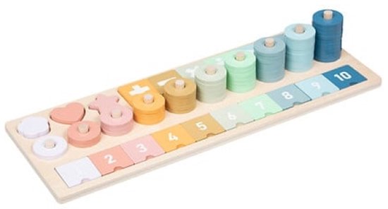 2-Piece Wooden Puzzle Set - Educational Children's Toy Wooden Puzzles - Mother & Baby 6-Piece Puzzle & Number Puzzle - Montessori Toy - Multicolor