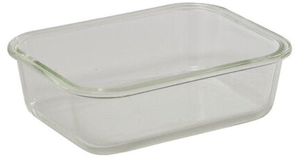 5-Delige - Vershoudbakjesset - Meal Prep Bakjes - Lunchbox - Rechthoekige Bewaardozen van Borosilicaatglas - Magnetron- & Vaatwasserbestendig - 950ml - 20.3 x 15.2 x 6.2 cm - Transparant met Grijs Deksel