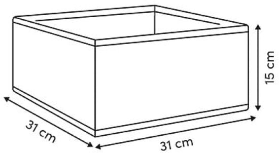 Storage Box - Fabric Storage Box - Set of 2 - Practical Storage Basket - for Closet, Clothing and Accessories - 31 x 31 x 15 cm - Dark Grey