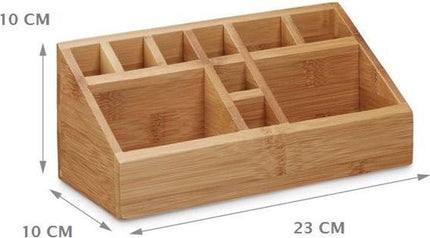 Make-up organizer 10 vakken 23 x 9 cm van bamboe - Nagellak houder - Make-up houder - Organizers