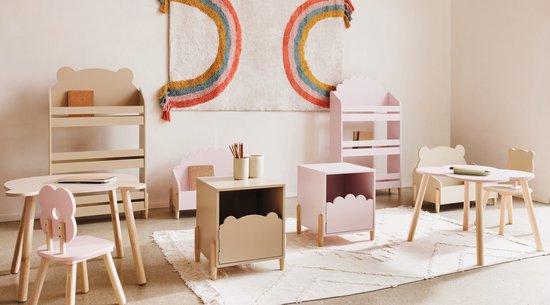 Atmosphera Bedside table with door - 36x33x40cm - Pink