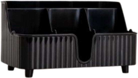 Badkamer organiser met vakken, zwart – kunststof opbergbak 22 x 10 x 13 cm