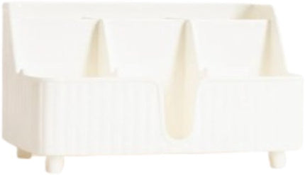 Homla - Diall Badkamer Organiser - Organiser met Vakken - Opbergbak voor Cosmetica en Accessoires - Kunststof Opberger - Aanrecht Organiser - 22 x 10 x 13 cm - Wit