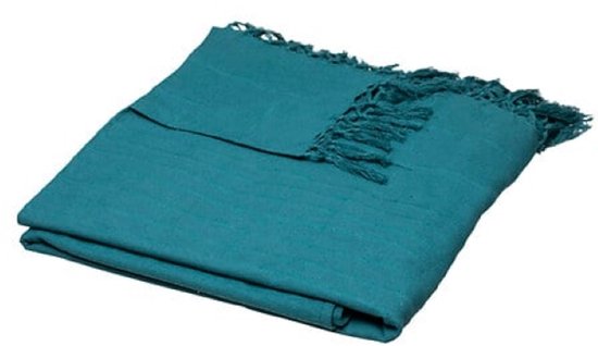 Anjali Bedsprei - Luxe Rayon Bedsprei - Grote Bedcover voor Tweepersoonsbed - Decoratieve Sprei voor Slaapkamer - 230 x 250 cm - Blauw