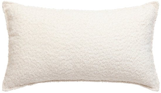 Sierkussen ivory 30 x 50 cm – rechthoekig bankkussen met curled structuur