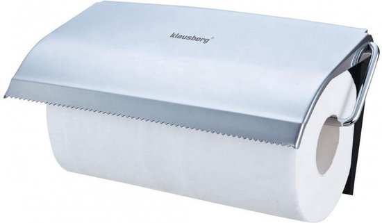 Kitchen Roll Holder + Toilet Paper Holder Set – Stainless Steel – Modern Design – Easy to Install – 25 x 13.5 x 2 + 12 x 12.3 x 1.6 cm
