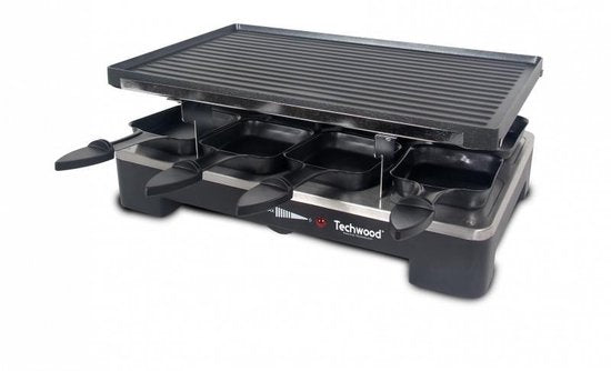 Techwood – Raclette – grill – omkeerbare bak/grillplaat – 8 personen