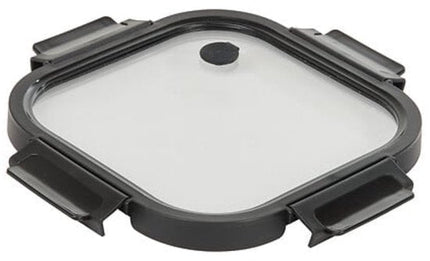 Clipeatplus Glazen Vershoudbakje - Meal Prep & Voedselcontainer - Bewaardoos van Borosilicaatglas - Magnetron & Vaatwasser Bestendig - Vierkant - 1.1 Liters - ca. 19.3 x 19.3 x 8.1 cm - Transparant