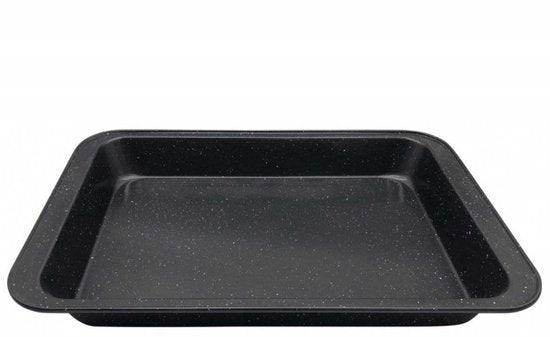 KINGHOFF Backform in Marmoroptik - Rechteckige Kuchenform 42,5 x 28,5 x 5 cm - Schwarze Antihaftbeschichtung - Ofenfest
