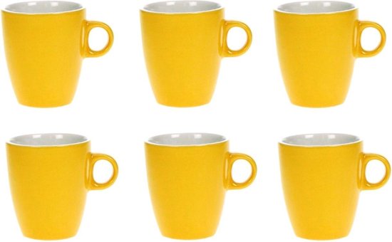 Cosy & Trendy Vicky Mug - 19 cl - Ø 7 cm x 8.5 cm - Yellow - Set of 6