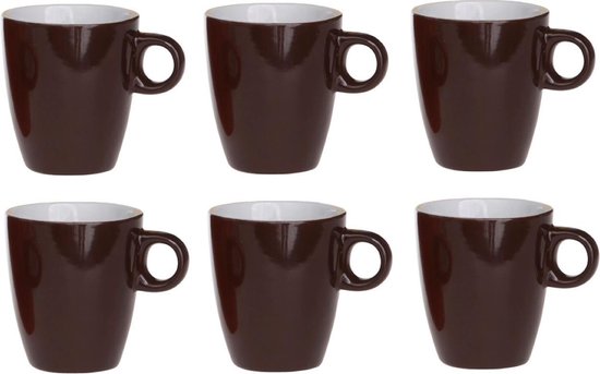 Cosy & Trendy Vicky Beker - 19 cl - Ø 7 cm x 8.5 cm - Bruin - Set-6