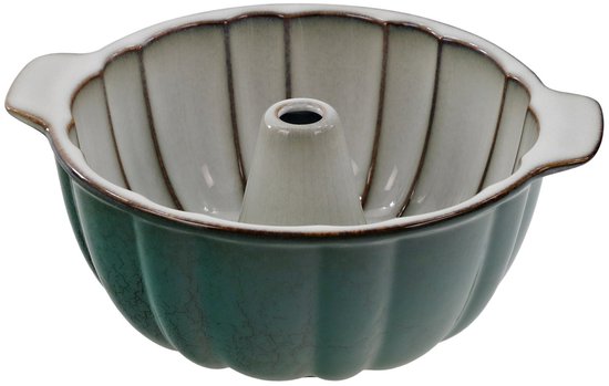 MPLCo - Bundt Cake Pan - Baking Pan - Cake Pan with Center Tube - Oven, Microwave & Dishwasher Safe - Ø28 x 8.5 cm - Green & Gray