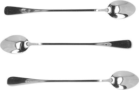 Homla Stilo latte lepels – set van 3 lange lepels van RVS, zilver – foto 2