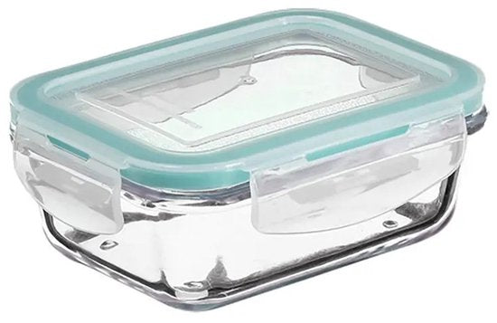 5Five Food container with lid - glass - airtight - with clips - 14 x 10 x 5 cm - 0.73 L