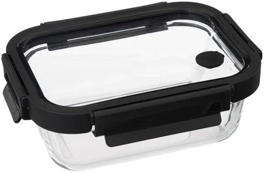 Glass Food Storage Containers Set of 4 - Meal Prep Containers - Glass Lunch Box with Lid - 2 x 0.5 L & 2 x 1.3 L