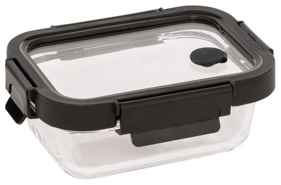 Vershoudbakjes glas set van 3 – meal prep bakjes 370 ml met zwart klikdeksel – foto 2