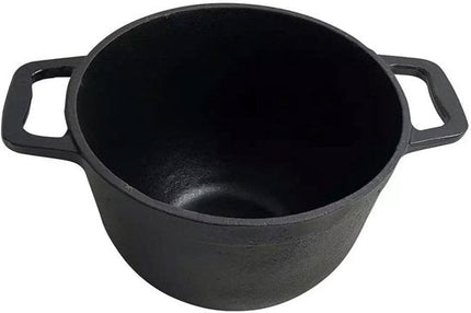Kinghoff KH1732 - Gietijzeren Camping Kookset 3-in-1 (5L) - Grillpan, Deksel & Pan - Kookstel - Kamperen - Cookingset