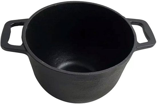 Kinghoff KH1732 - Gusseisernes Camping-Kochset 3-in-1 (5L) - Grillpfanne, Deckel & Topf - Kochset - Camping - Kochgeschirr