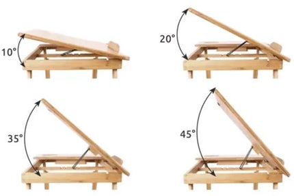 Ruhhy Bamboe Laptopstandaard - Perfec voor Ergonomisch Werken - Voor Laptops tot 17 inch