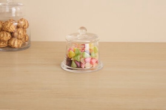 Glazen snoeppot met deksel – bewaarpot 0,4 liter, Ø 12,5 x 12 cm – foto 2