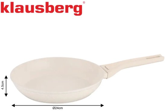 Klausberg pannenset crème – koekenpan 24 cm en steelpan 16 cm met deksel – foto 2