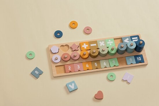 2-delig Houten Puzzel Set - Educatieve Kinderspeelgoed Houten Puzzels - Moeder & Baby 6-delige Puzzel & Cijfers Puzzel - Montessori Speelgoed - Multicolor