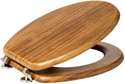 5Five Toiletbril Woody - bruin - Acacia hout - universeel - standaard wc bril