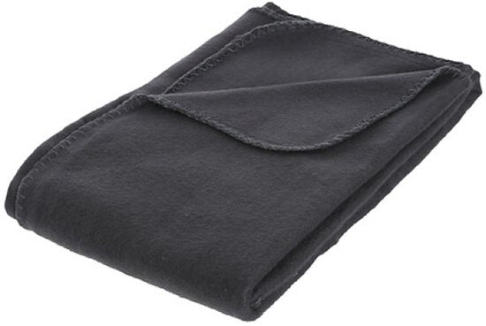 Microfleece Plaid - Zachte Microvezel Deken - Warme Plaid voor Bank en Bed - Comfortabele Fleece Deken - Woonkamer en Slaapkamer - Polyester - 125 x 150 cm - Donkergrijs