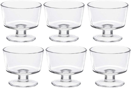 IJscoupes Glas - Dessertglazen - Set van 6 - Glazen IJs Schaaltjes - voor IJs, Dessert & Sundae - 290ml - 10 x 10 x 9 cm - Wit