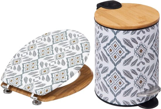 Hapache badkamerset – soft-close pedaalemmer 3 L en toiletbril, multicolor