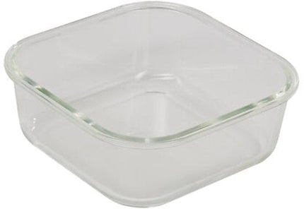 Vershoudbakjes - Set van 2 - Bewaarbakjes met Deksel - Magnetronbestendige Lunchbox - Voedselcontainer - Vierkante - 1.1 Liter - Borosilicaat Glas - 19.3 x 19.3 x 8.1 cm - Transparante en Zwart Deksel