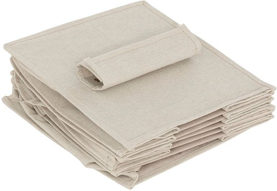 Hanging wardrobe organizer 10 compartments Five® - Dressy + - Beige