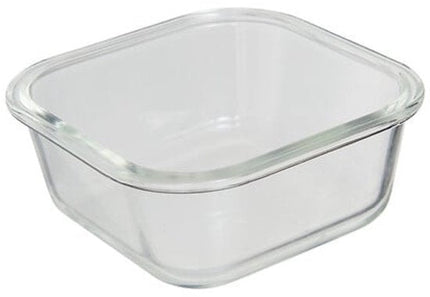 Vershoudbakjes - Set van 2 - Bewaarbakjes met Deksel - Magnetronbestendige Lunchbox - Voedselcontainer - Vierkante - 500ml - Borosilicaat Glas - 15.2 x 15.2 x 6.9 cm - Transparante en Zwart Deksel
