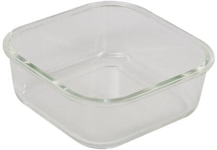 Clipeatplus Glazen Vershoudbakje - Meal Prep & Voedselcontainer - Bewaardoos van Borosilicaatglas - Magnetron & Vaatwasser Bestendig - Vierkant - 1.1 Liters - ca. 19.3 x 19.3 x 8.1 cm - Transparant