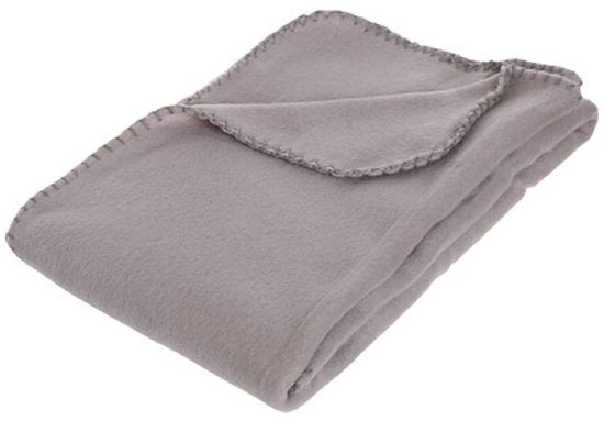 Atmosphera microfleece plaid lichtgrijs – microvezel deken, 125 x 150 cm