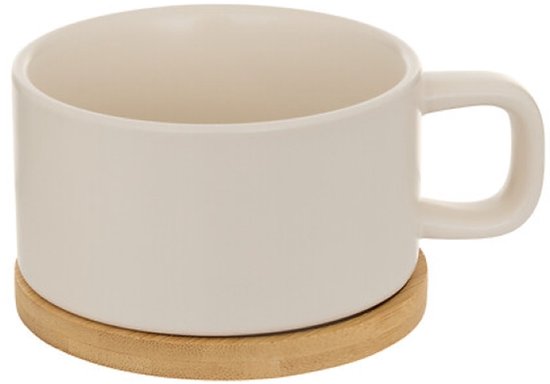 Secret de Gourmet Teapot Penang - Ceramic - with cup - cream - 10 x 15 cm