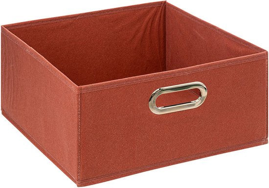 5Five Opbergmand / kastmandje - Steenrood - 31 x 31 x 31 cm - 29 liter - Vakkenkast manden - Stof met versterkte bodem - Opvouwbaar