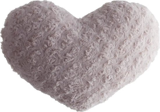 Atmosphera pluche bank kussen hartje vorm - roze - 28 x 36 cm - Sierkussens - voor binnen