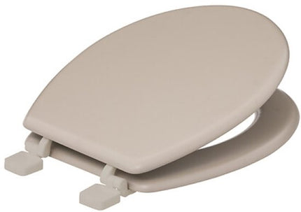 Badkamerset - Toiletaccessoires - Moderne Badkamer Accessoires - Toiletbril & Toiletborstel Set - Linen Design - HDF WC Bril - Keramische WC Borstelhouder - Beige Linnen