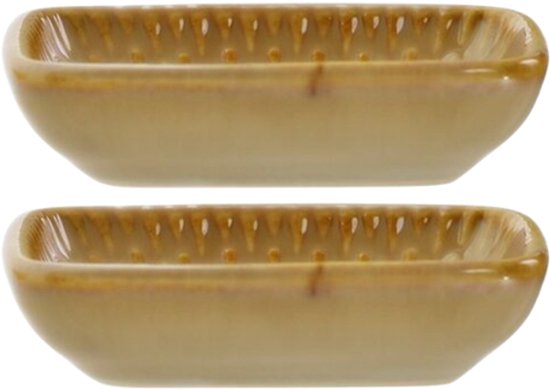 MPLCo Ombres dipschaaltjes, set van 2 – keramiek, 8 x 6 x 2 cm, lichtbruin