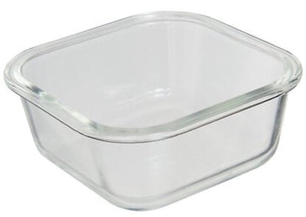 Clipeatplus Glazen Vershoudbakje - Meal Prep & Voedselcontainer - Bewaardoos van Borosilicaatglas - Magnetron & Vaatwasser Bestendig - Vierkant - 0.75 Liters - ca. 17.2 x 17.2 x 7.3 cm - Transparant