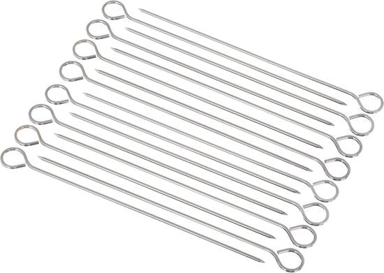 Metalen BBQ-spiesen, 24 stuks – vleespennen van 27,5 cm voor vlees en groente